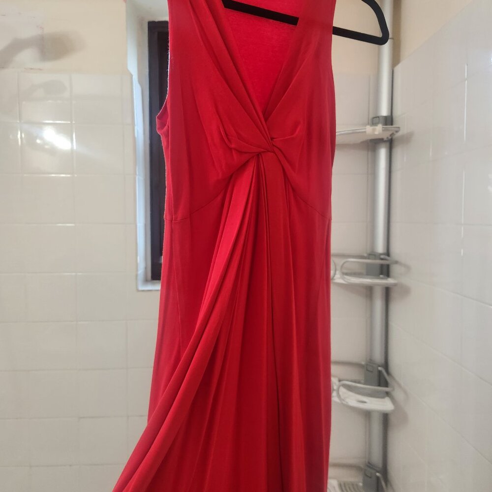 Sleeveless Red Knit Mini Dress